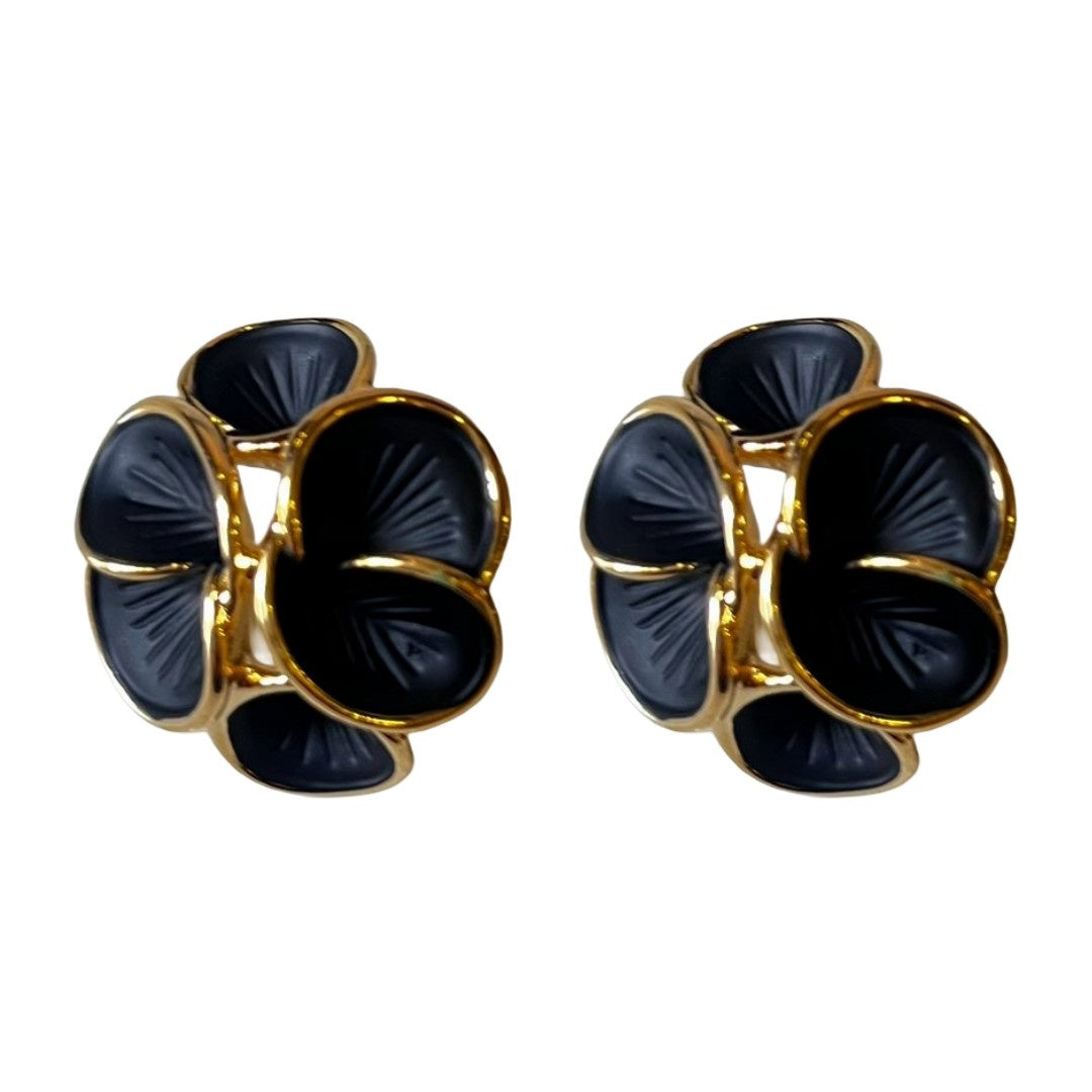 Camellia Pearl Stud Earrings, Detachable Two-Way Earrings, Vintage...