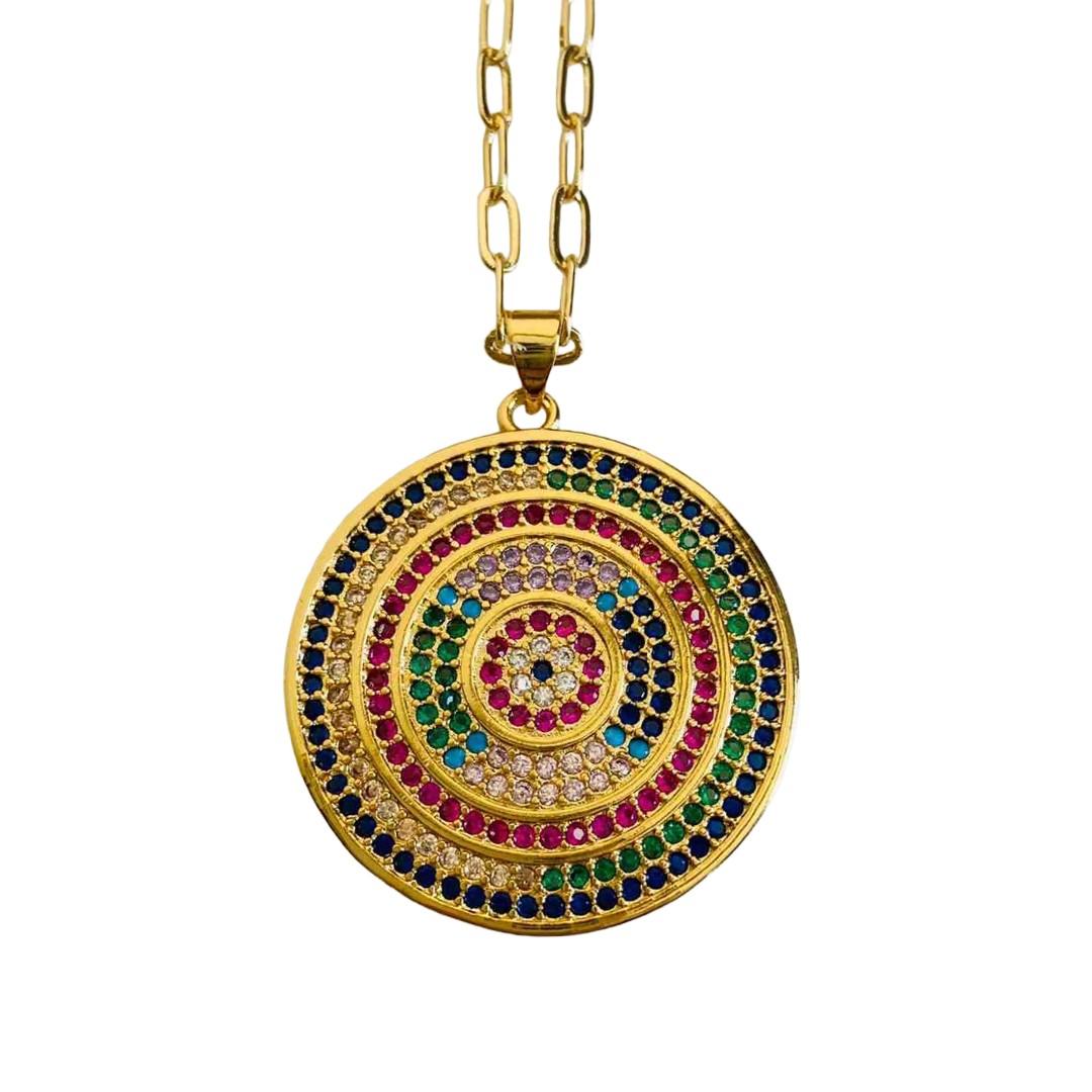 Pendant Round Gold Gold Plated Round Necklace for Women