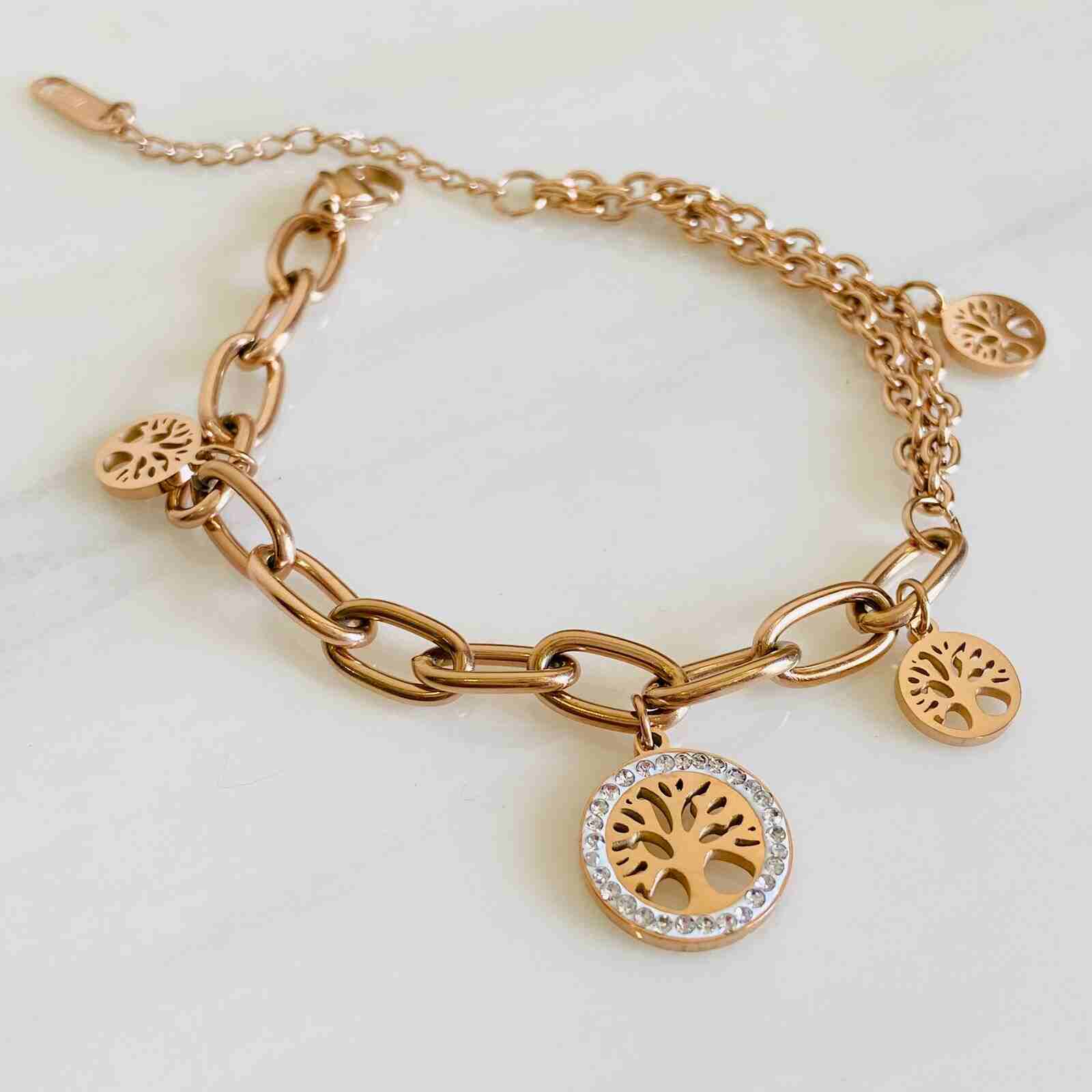 Rose Gold Bracelets Tree Of Life Fashion Jewellery March