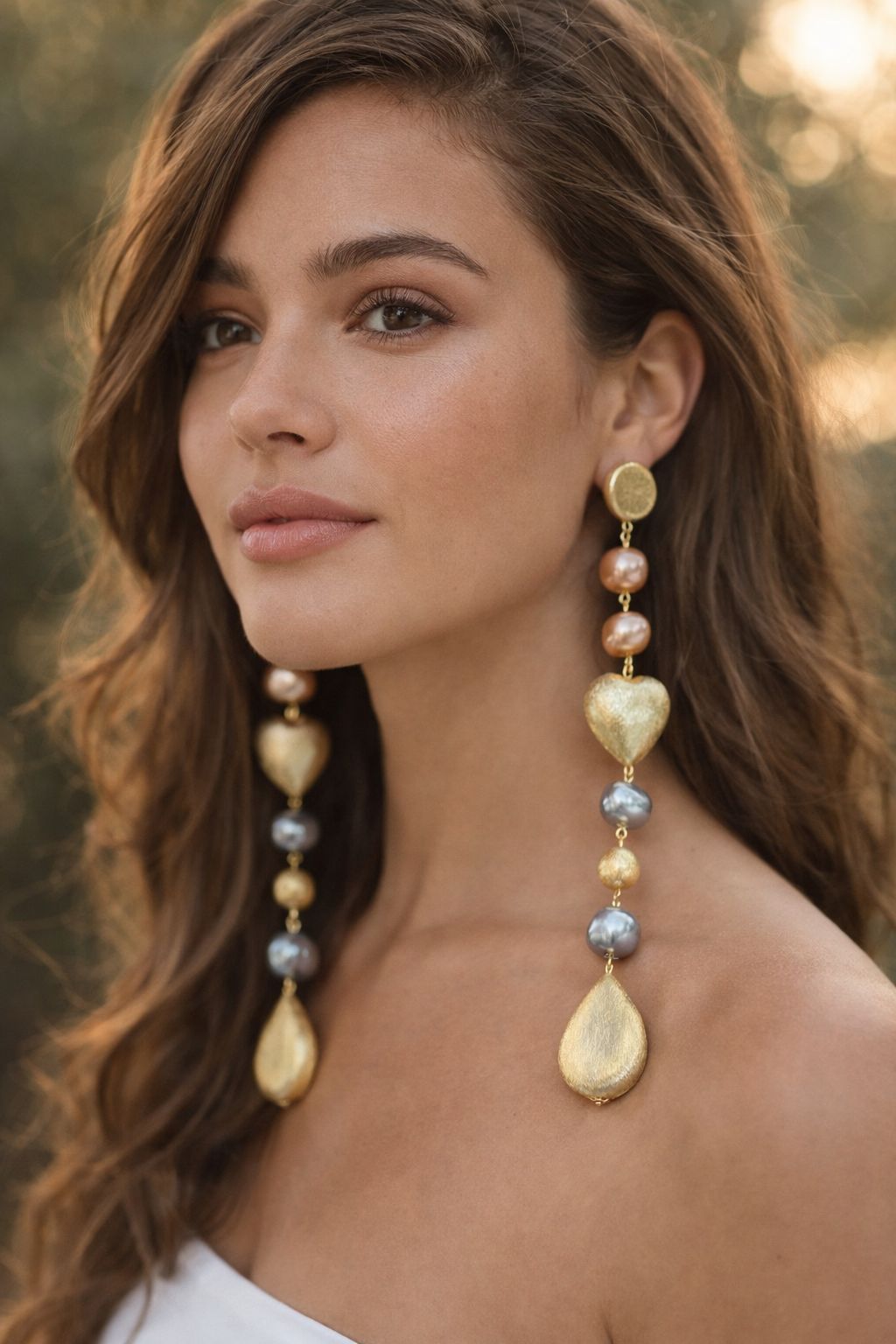 Big Dangle Heart Earrings | Anti-Tarnish | Water Resistant | Gift Box Packing