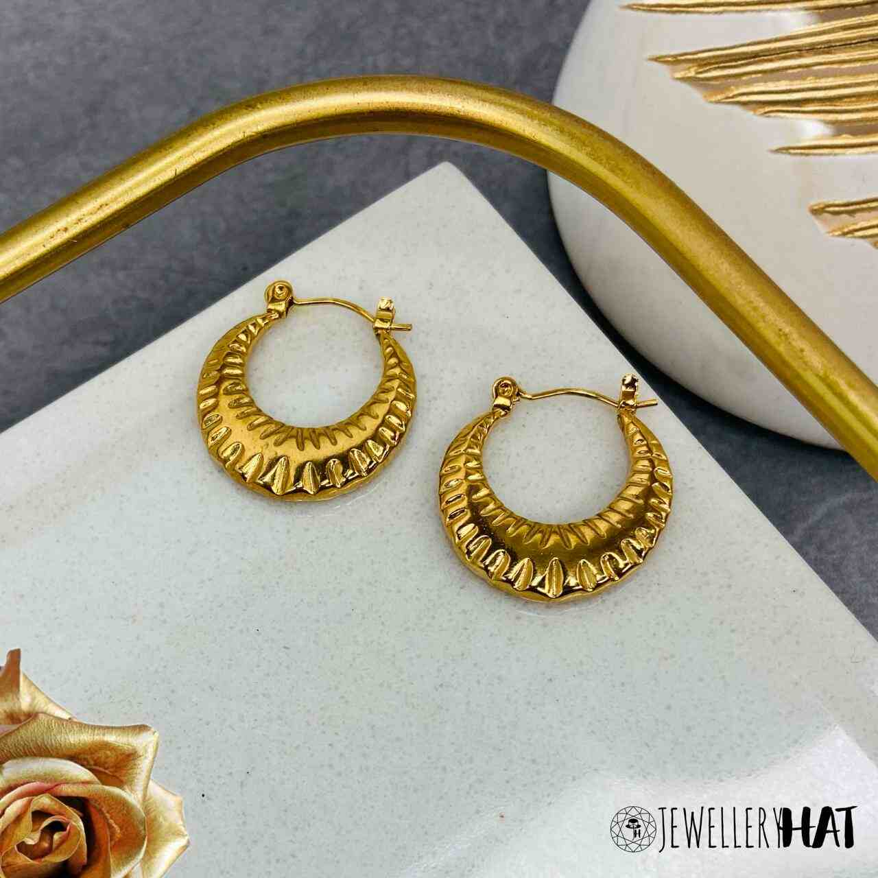 Women Gold Bali Earrings – Jewellery Hat - Main Image
