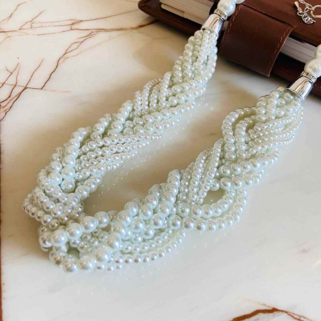 Multi Layered Pearl Necklace By Jewellery Hat® Fashion Jewellery