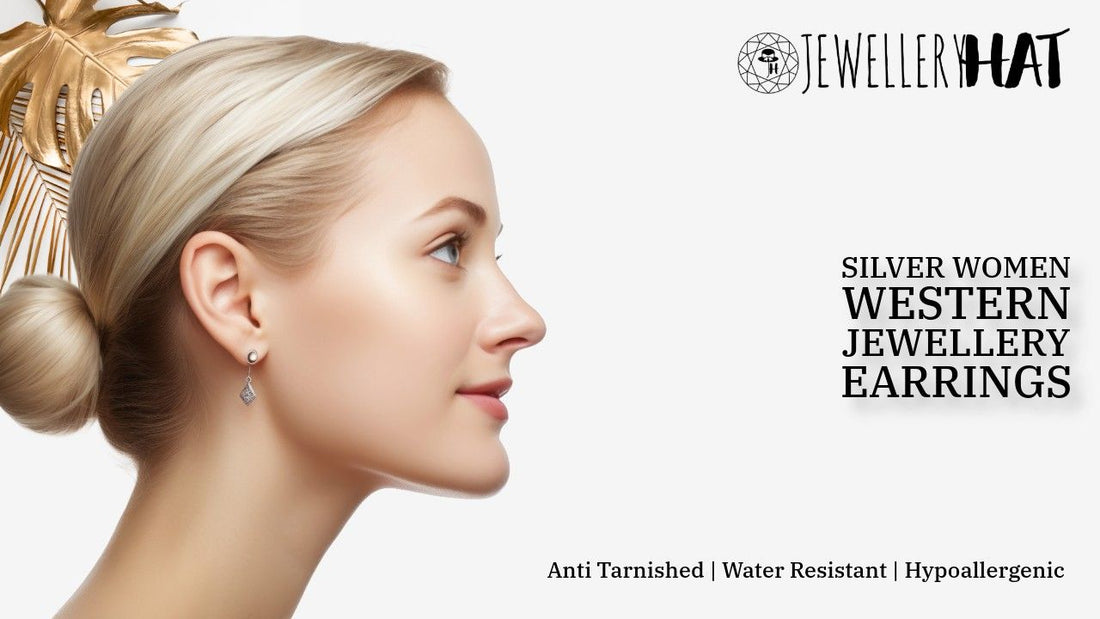 Silver women western jewellery earrings
