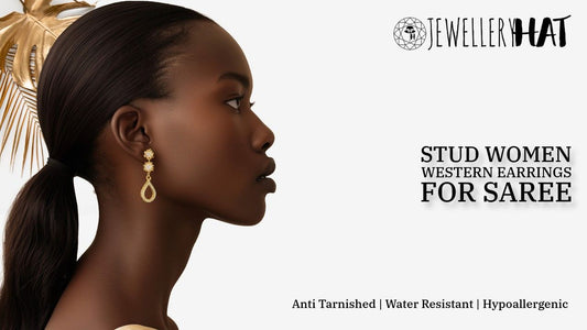 Stud women western earrings for saree