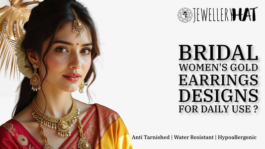 Bridal women's gold earrings designs for daily use