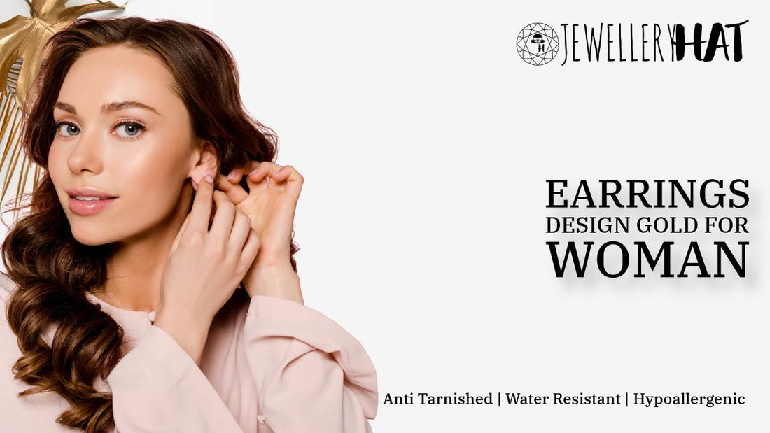 earrings design gold for woman