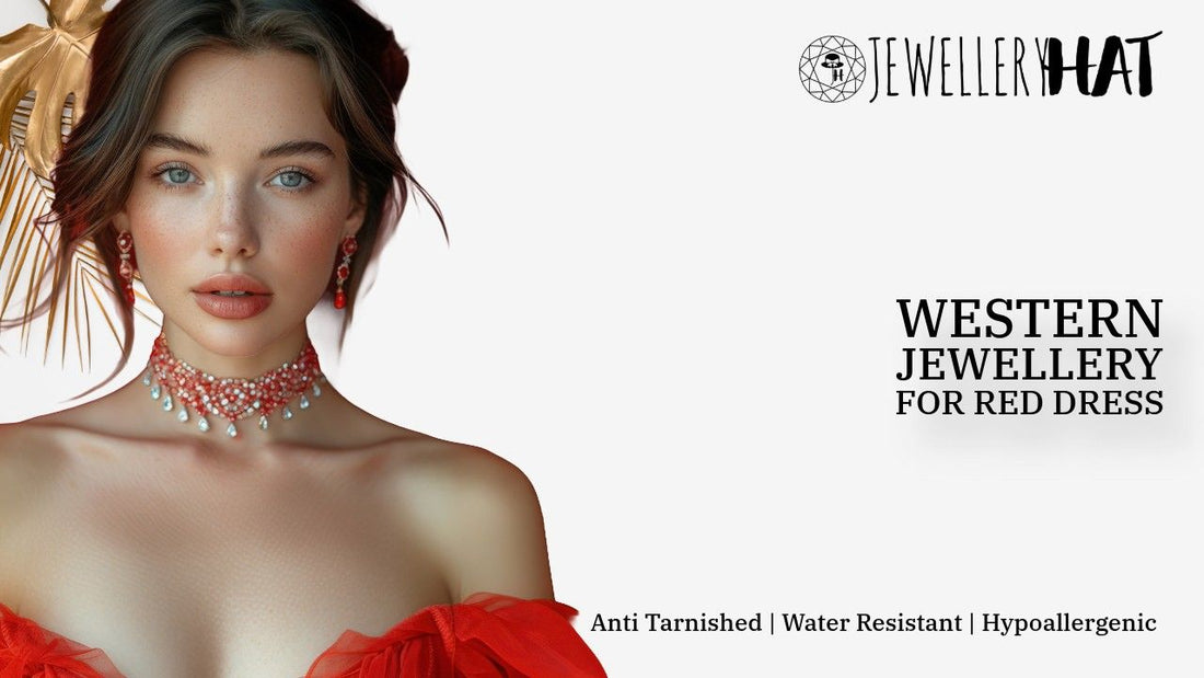 western jewellery for red dress