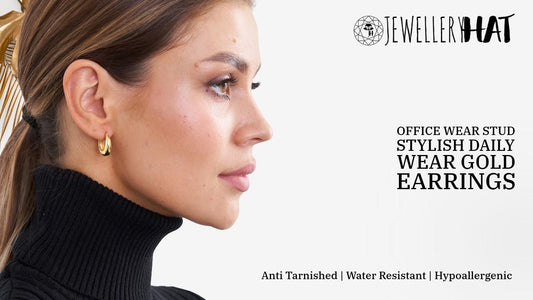 office wear stud stylish daily wear gold earrings