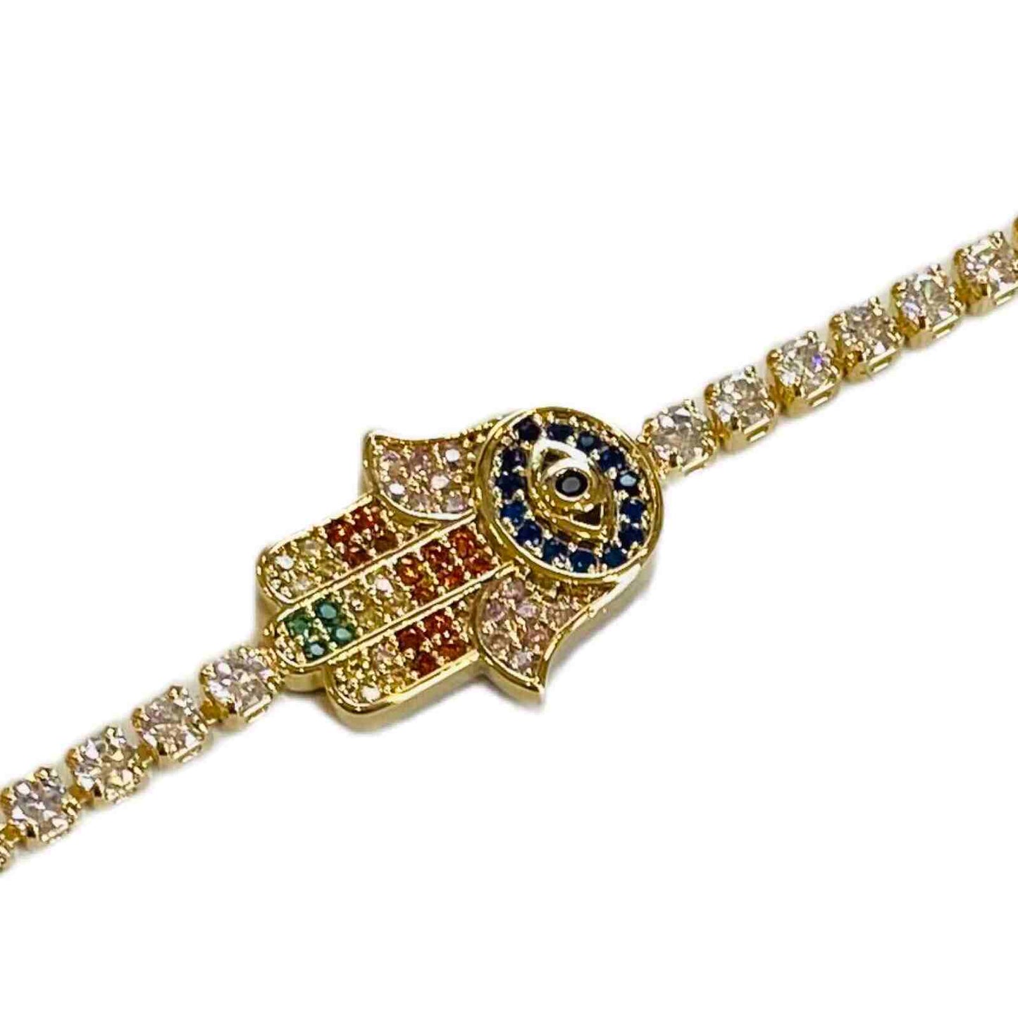 18K Gold Plated Premium Bracelets For Girls | Adjustable Length Jewellery | With Humsa Charms