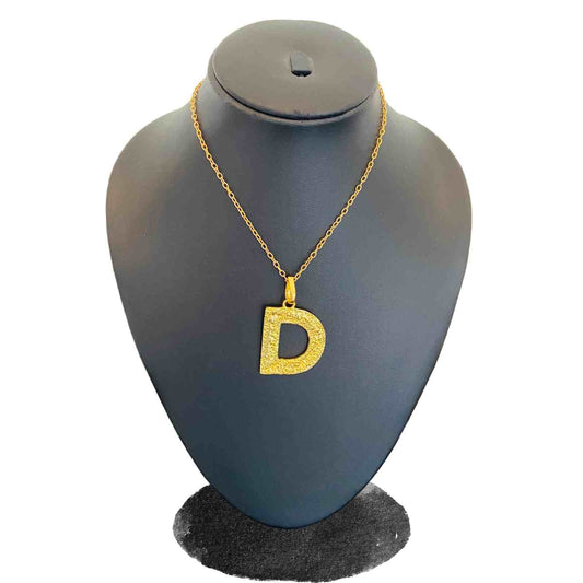 Alphabet Pendant | Gold Plated D Word Necklace for Women | Initial Jewellery