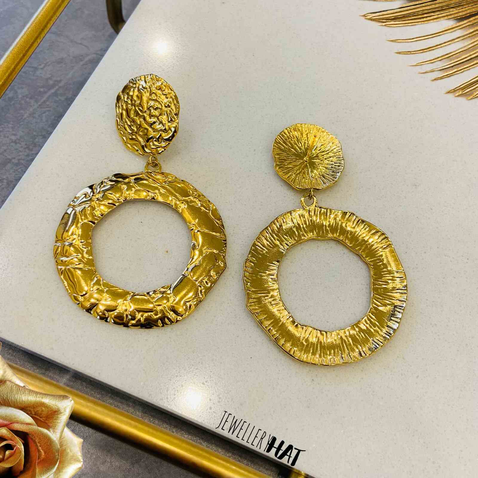 Stylish Antique Gold Jhumka Earrings Trending Artificial Jewellery Designs  J25646