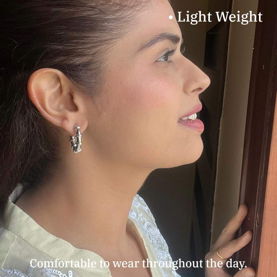 Chunky Silver Hoop Earrings | Modern Earrings | Silver Plated Jewellery