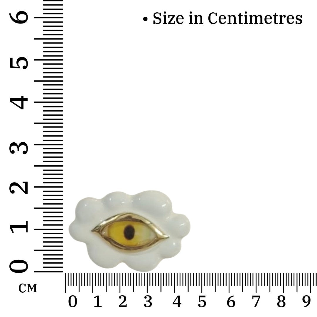 Big Evil Eye Ring White | Anti-Tarnish | Water Resistant | Gift Box Packing