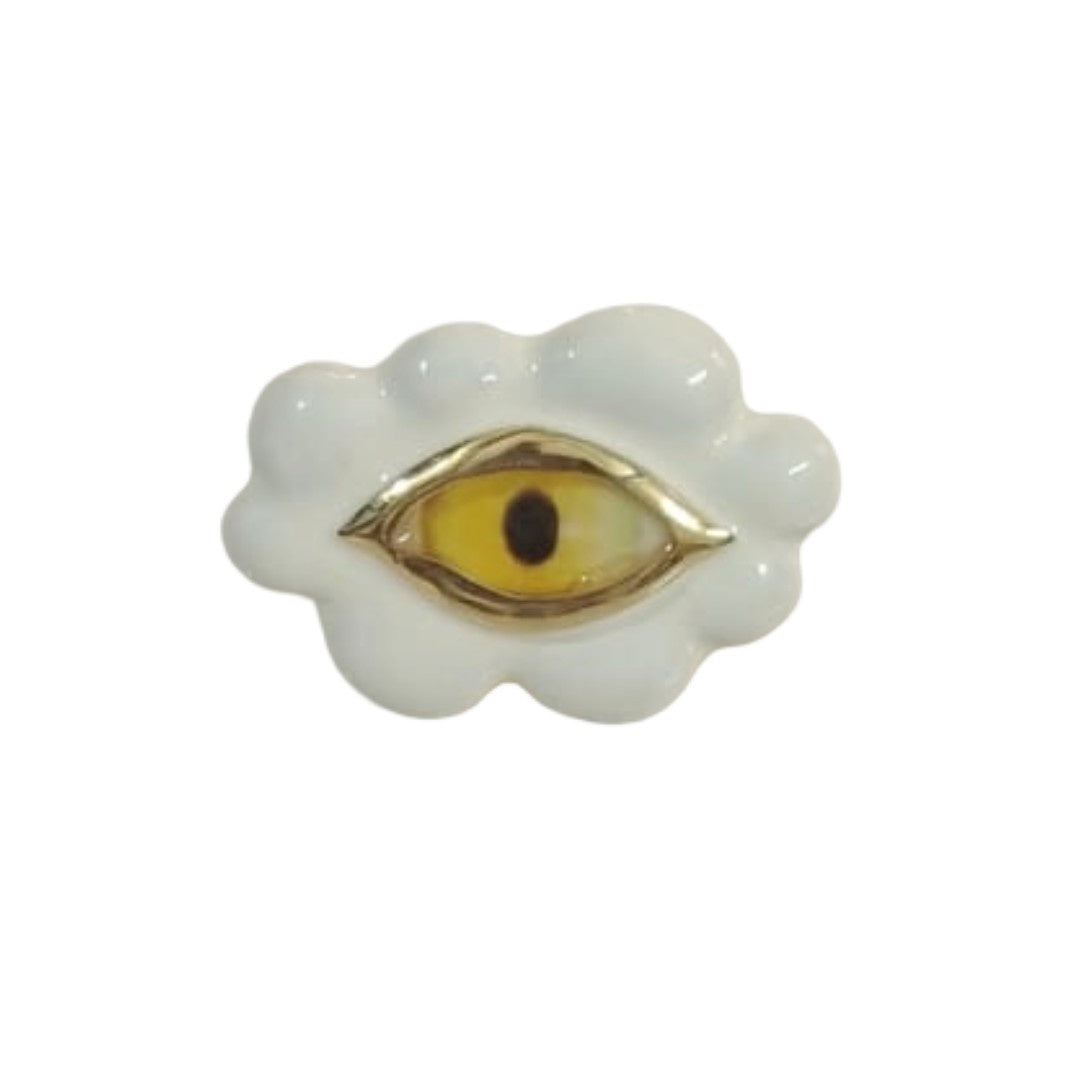 Big Evil Eye Ring White | Anti-Tarnish | Water Resistant | Gift Box Packing