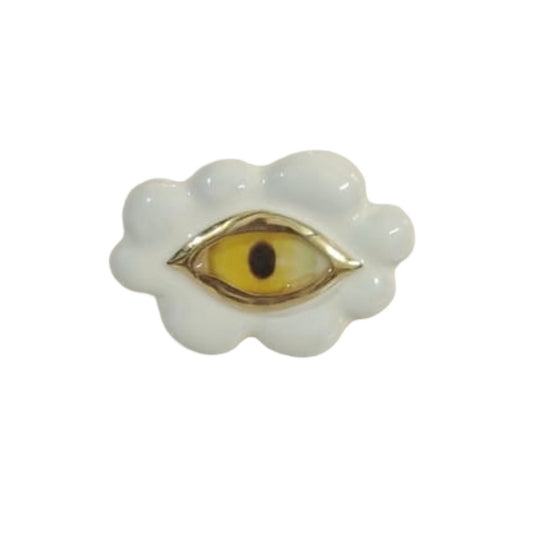 Big Evil Eye Ring White | Anti-Tarnish | Water Resistant | Gift Box Packing