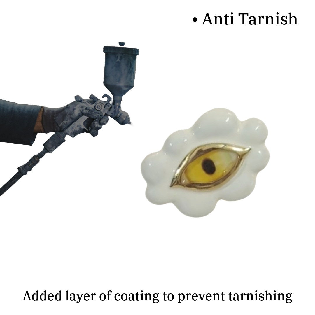Big Evil Eye Ring White | Anti-Tarnish | Water Resistant | Gift Box Packing
