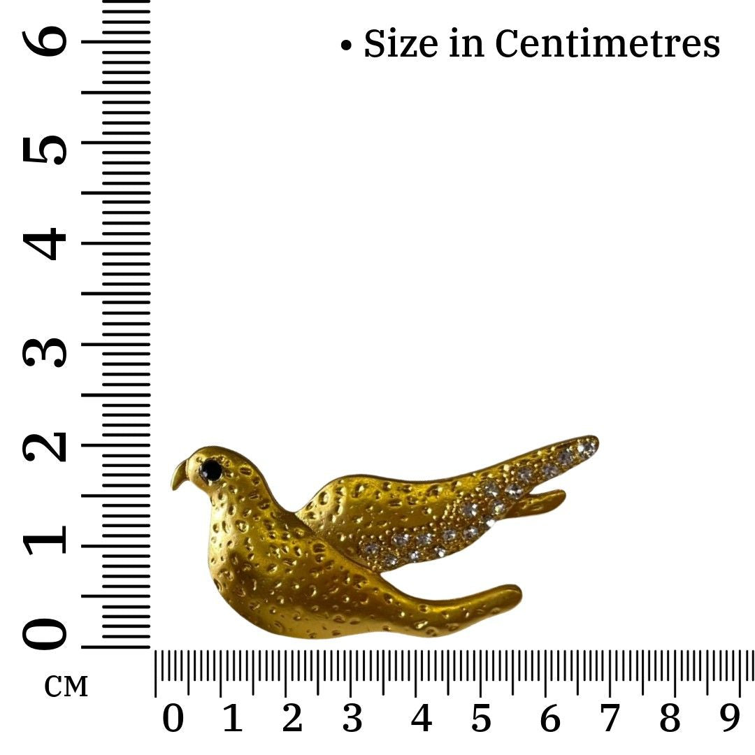 Bird Earrings For Women And Girls, 2 cm, Gold-Plated with Crystal Accents, Anti Tarnish, Water Resistant, Lightweight, Gift Packaged