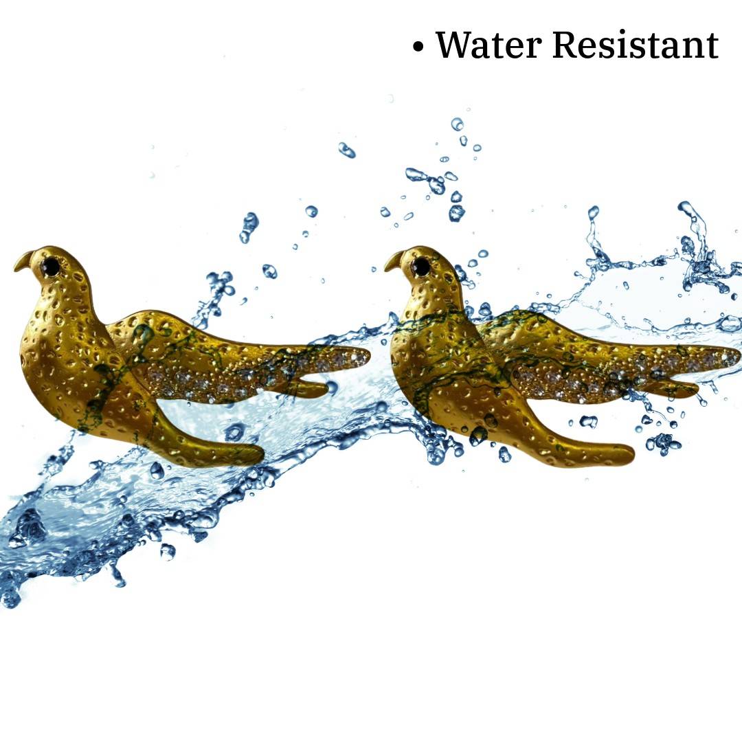 Bird Earrings For Women And Girls, 2 cm, Gold-Plated with Crystal Accents, Anti Tarnish, Water Resistant, Lightweight, Gift Packaged