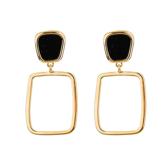 Black Dip Earrings | Premium Imitation Jewellery | Waterproof Jewellery