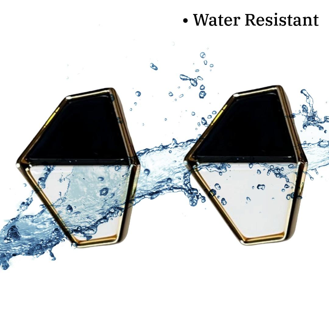 Black Earrings, Geometric Triangle Stud Earrings, Black and White Color Design, Gold-Plated, Anti Tarnish, Water Resistant, Lightweight, Gift Packaged