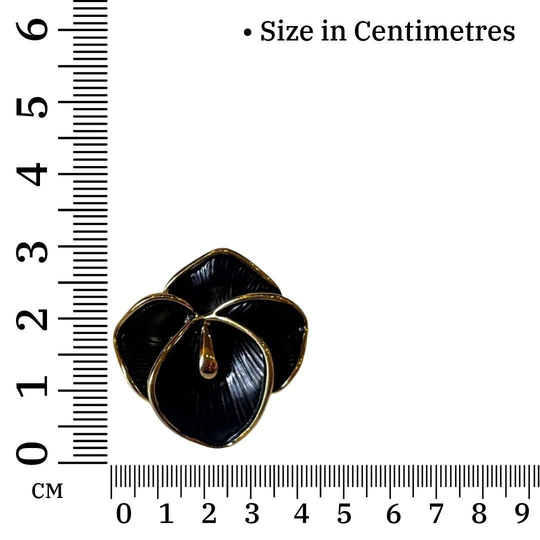Black Leaf Stud Earrings For Women with Gold Plated, 3 cm, Black Earrings, Anti Tarnish, Water Resistant, Lightweight, Gift Packaged