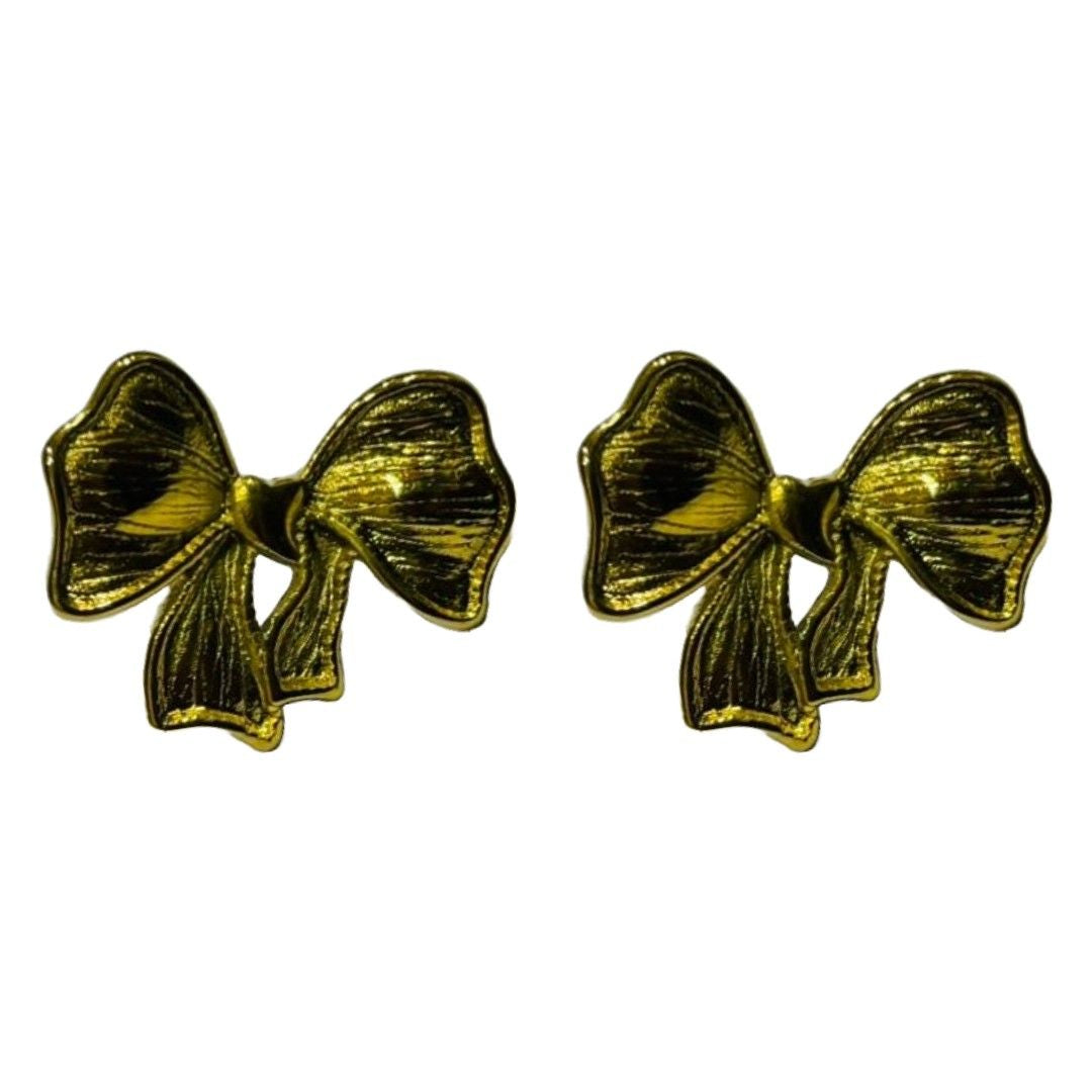 Bow Stud Earrings For Women, 2 cm, Gold-Plated, Women's Fashion Jewellery, Anti Tarnish, Water Resistant, Lightweight, Gift Packaged