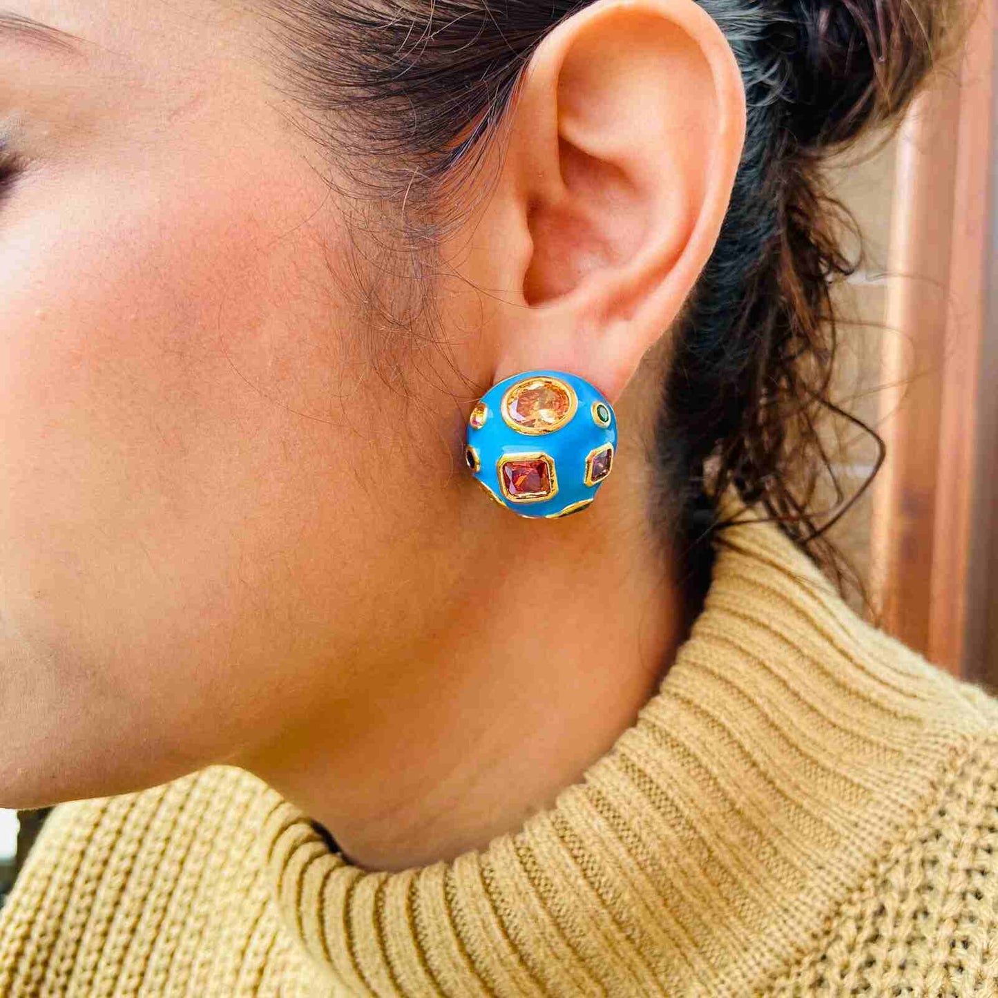 Candy Yum Yum Earrings | Azure Blue Earrings