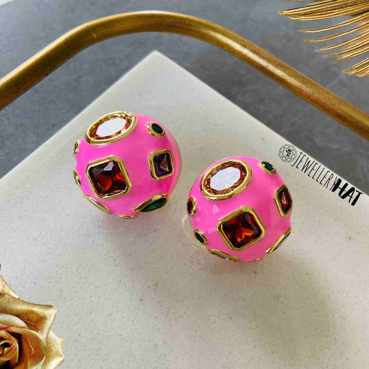 Candy Yum Yum Earrings | Rose Pink Earrings