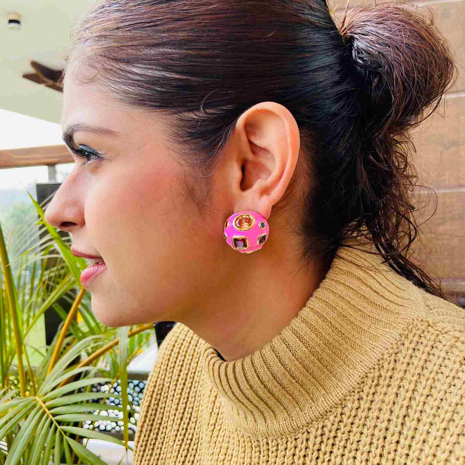 Candy Yum Yum Earrings | Rose Pink Earrings