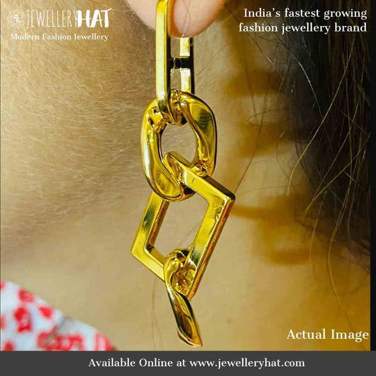 Chained Again Earrings - Premium Collection - 18k Gold Plated Fashion Jewellery