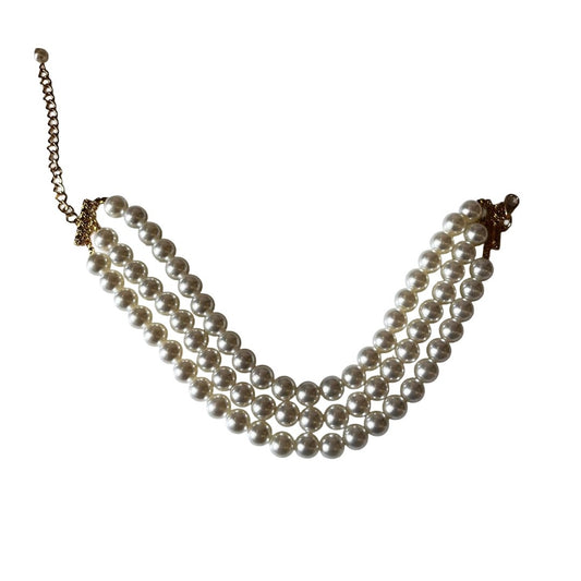 Jewellery Hat Classic Pearl Necklace for Women, White Pearl Beaded Strand, Gold-Plated Chain Clasp, Anti Tarnish, Water Resistant, Lightweight, Gift Packaged