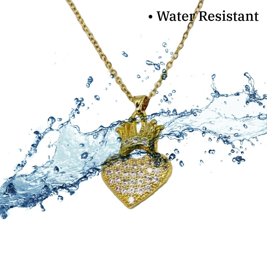 Heart Crown Necklace | Gold Plated Heart Crown Necklace for Women | Artificial Jewellery