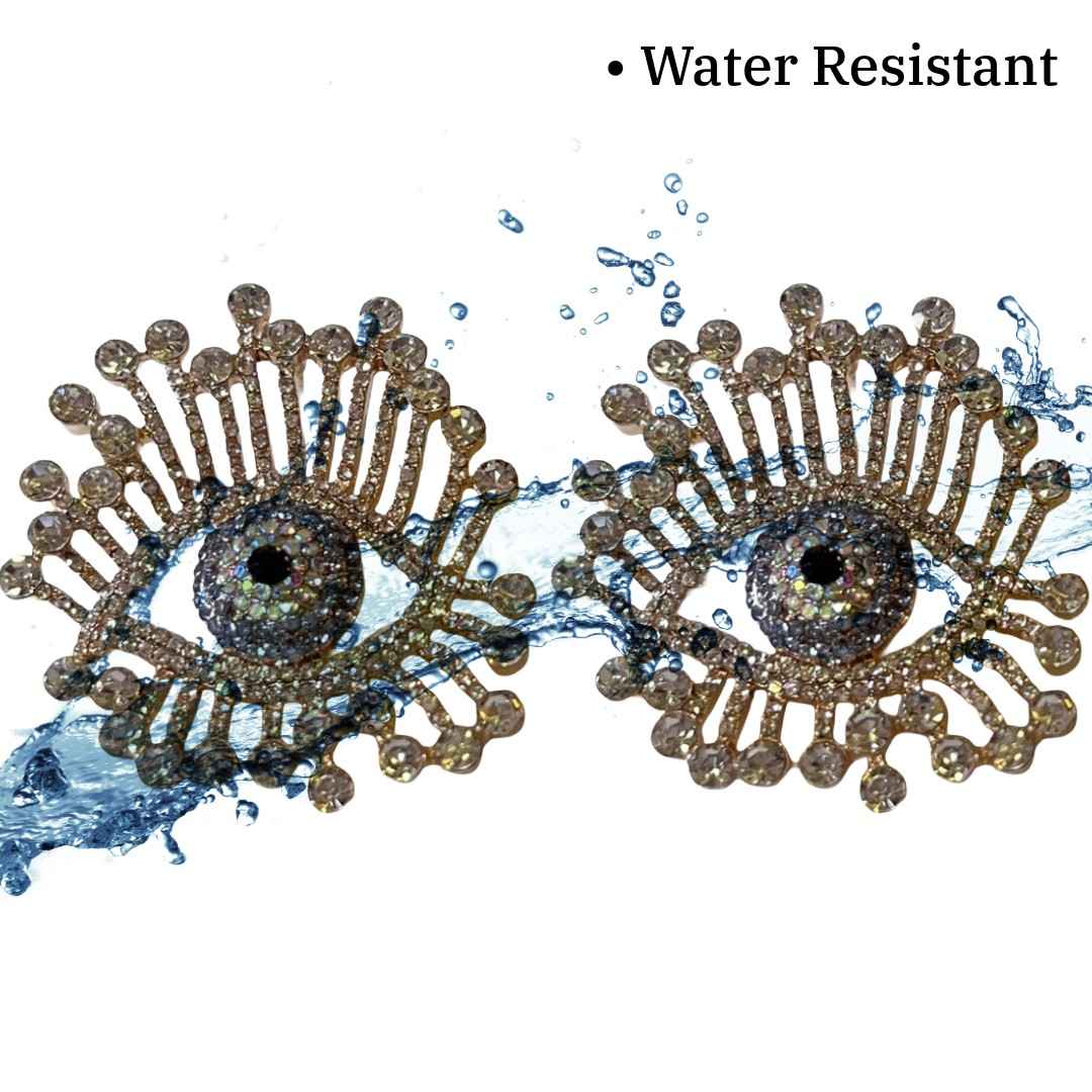 Crystal Evil Eye Diamond look Statement Earrings, Silver-Plated, Fashion Jewellery for Women, Anti Tarnish, Water Resistant, Lightweight, Gift Packaged