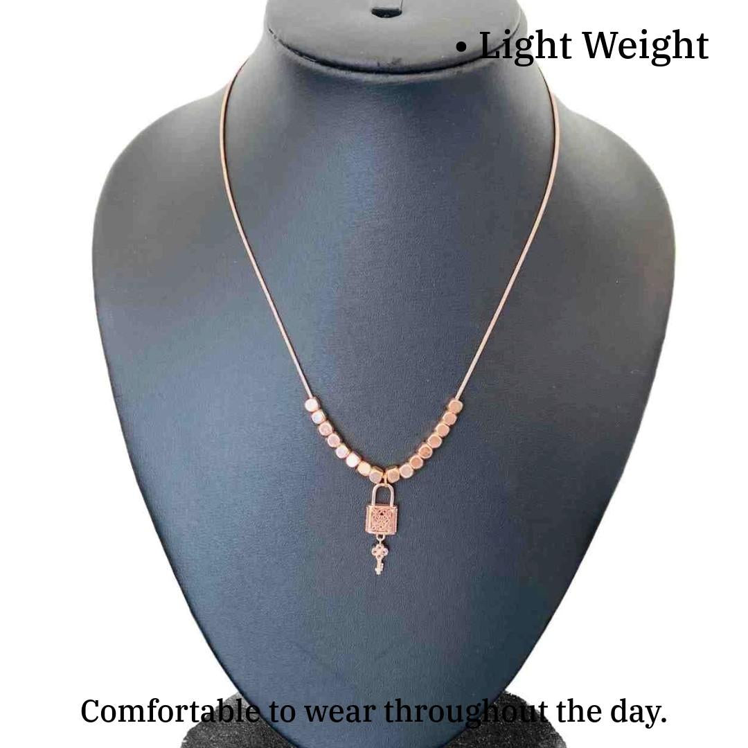 Gold Chain Rose | Rose Gold Plated Necklace for Women | Artificial Jewellery