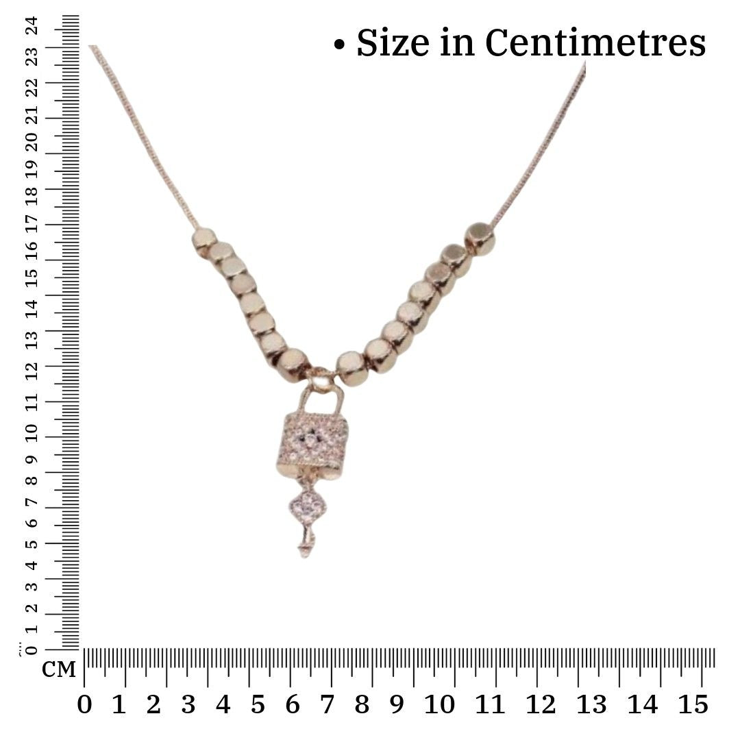 Gold Chain Rose | Rose Gold Plated Necklace for Women | Artificial Jewellery