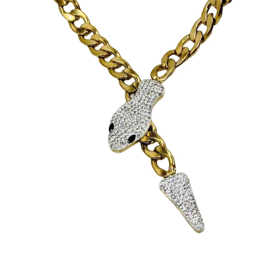 Snake Chain | Gold Plated Snake Chain Necklace for Women | Snake Jewellery