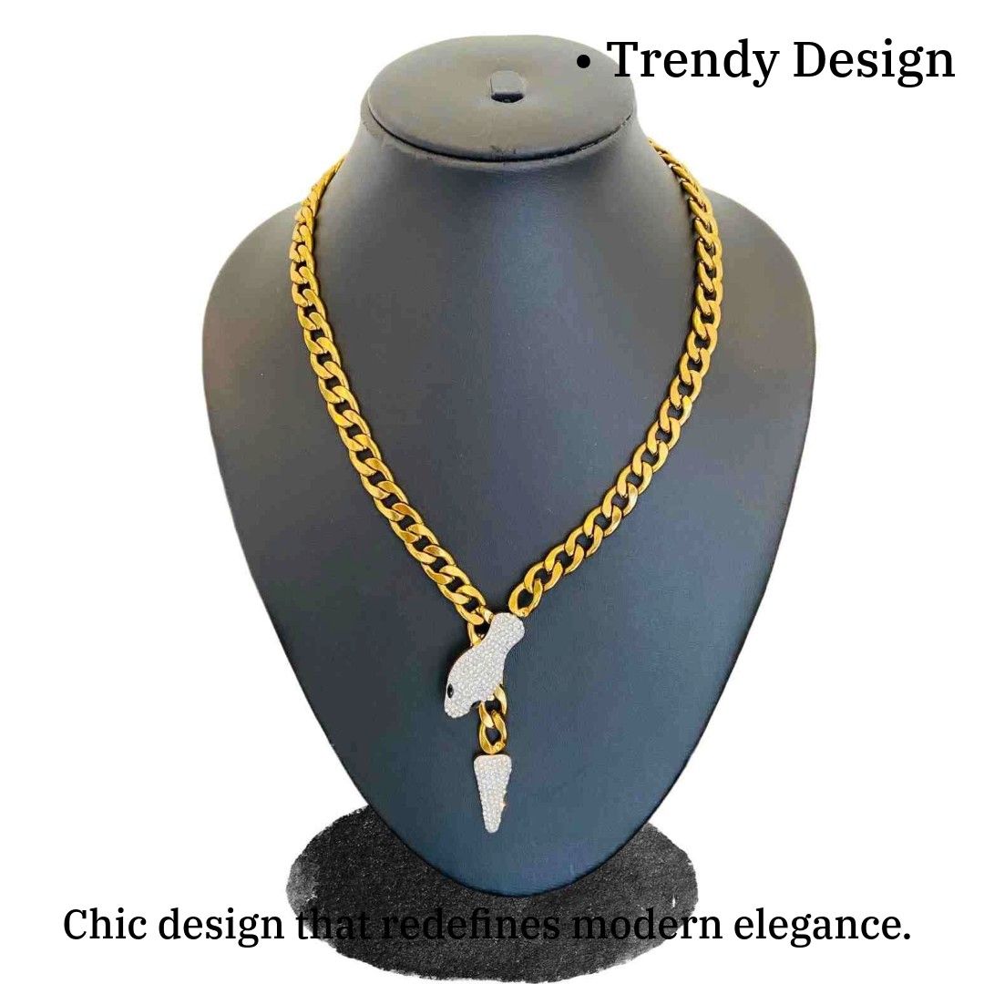 Snake Chain | Gold Plated Snake Chain Necklace for Women | Snake Jewellery