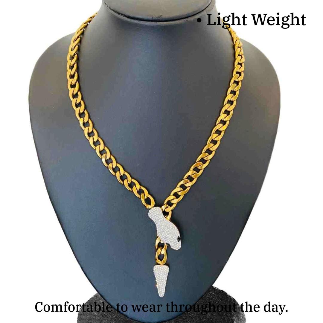Snake Chain | Gold Plated Snake Chain Necklace for Women | Snake Jewellery
