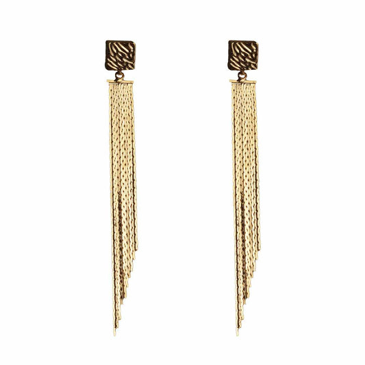 Daily Wear Hanging Gold Earrings | Long Earrings for Women | Costume Jewelry