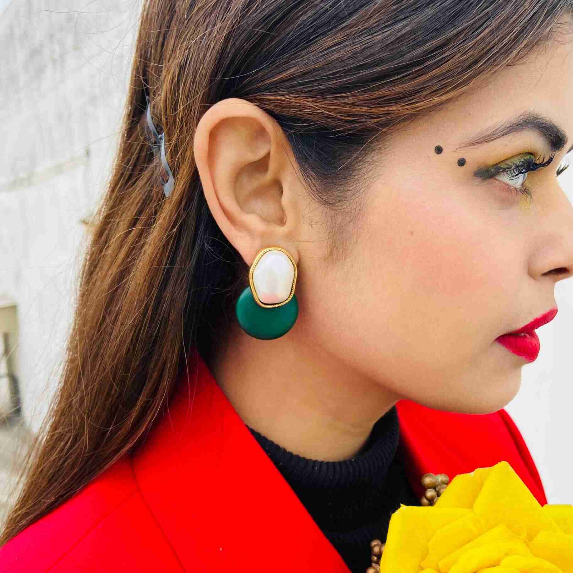 Emerald crystal earrings | Rebekajewelry