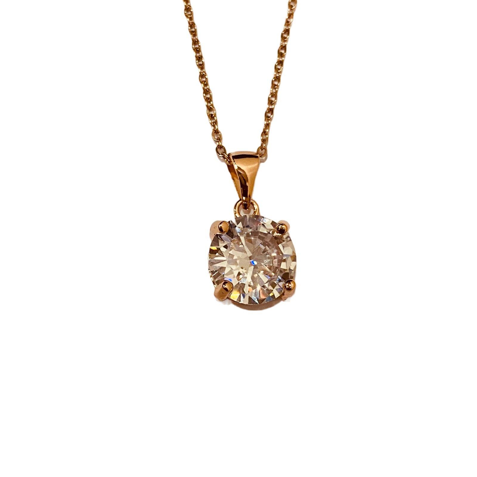 1/2 CT. Certified Diamond Solitaire Pendant in 14K Rose Gold (I/SI2) | Zales