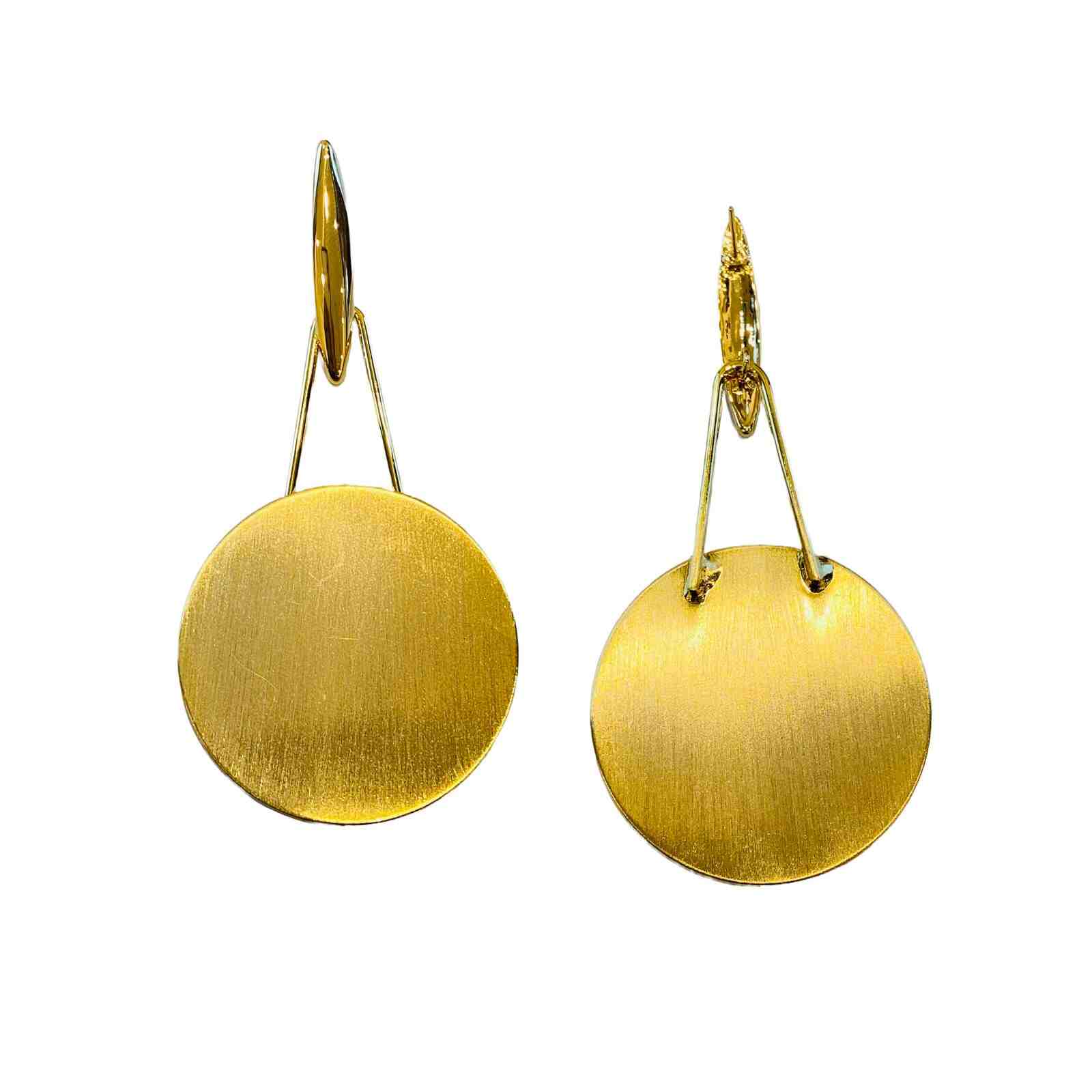 Disc Earrings | Drop Type Earrings | Gold Colour Jewellery