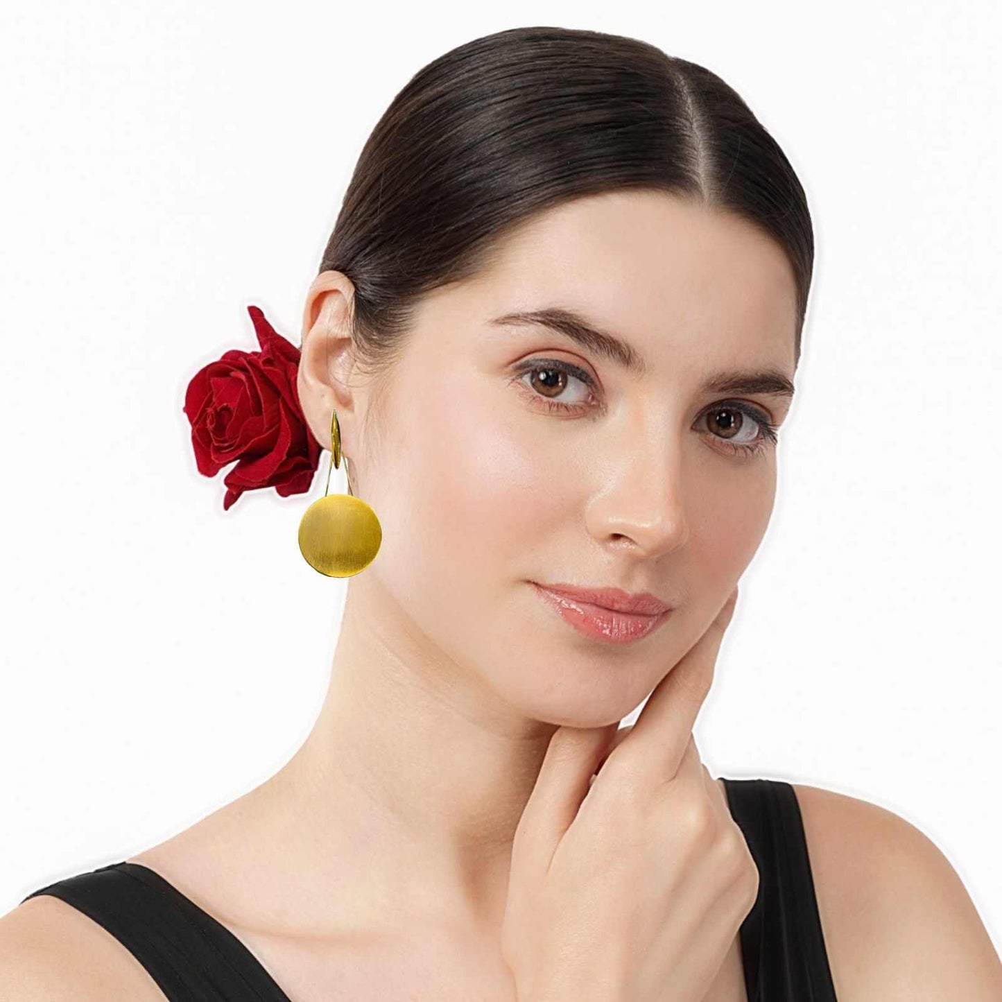 Disc Earrings | Drop Type Earrings | Gold Colour Jewellery