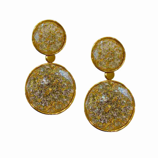 Double Drop Earrings - Shade Daffodils - Artificial Jewellery