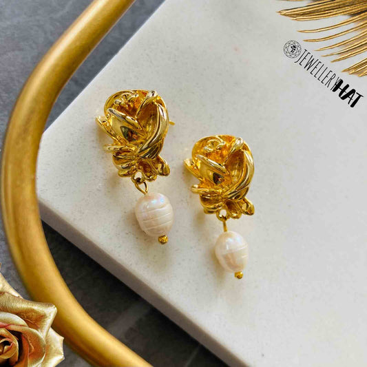Earrings Gold Pearl