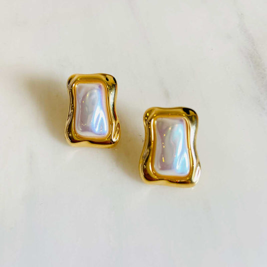 Earrings Pearl Windows - Gold Plated Earrings - Premium Collection Fashion Jewellery October 2022 Western Jewellery