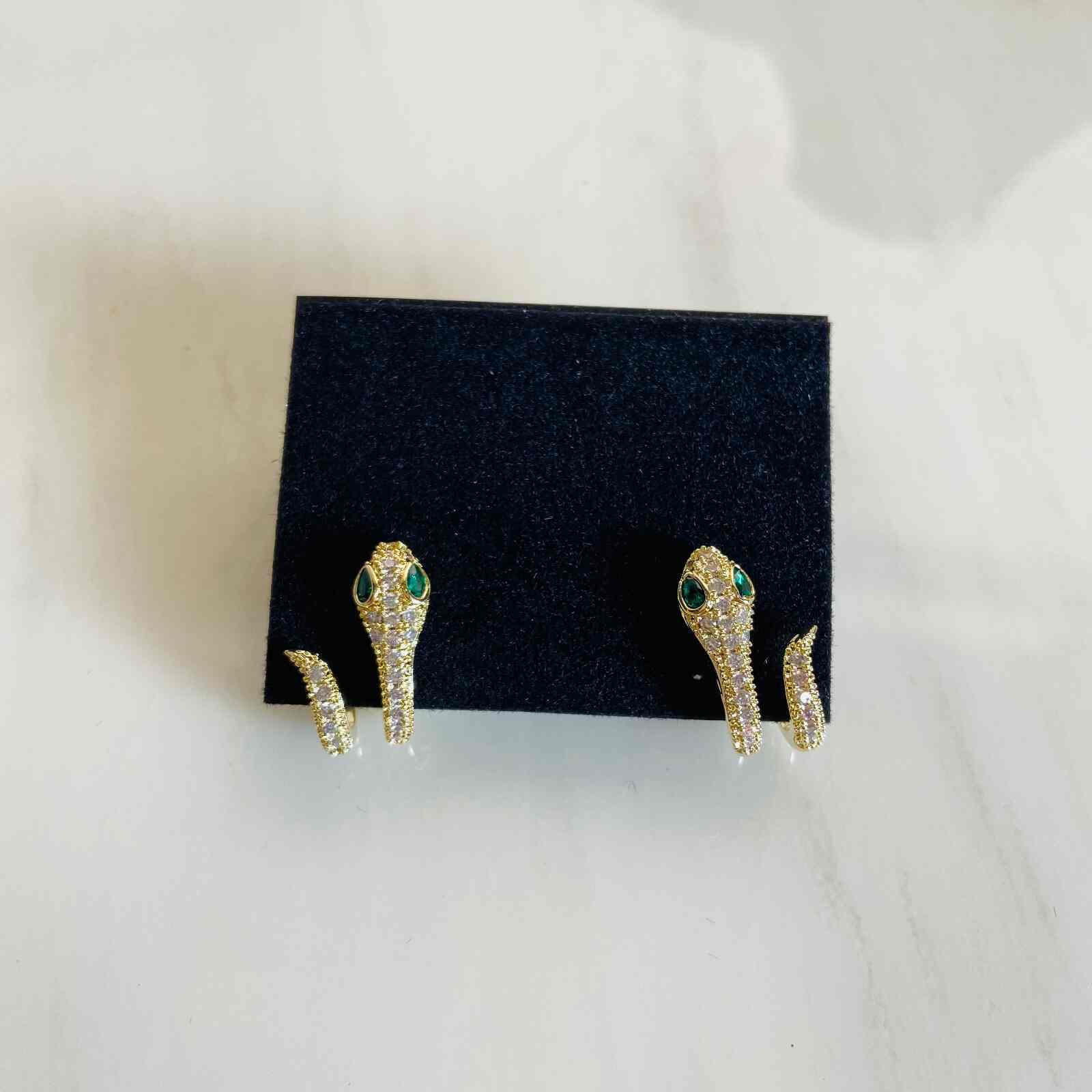 Earrings Snake Clings - Gold Plated Earrings - Premium Collection Fashion Jewellery October 2022 Western Jewellery