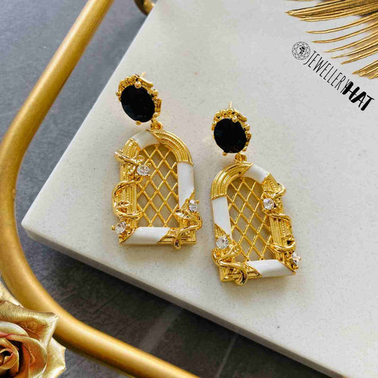 Earrings Windows Of Hope - Gold Plated - Premium Collection Fashion Jewellery August - September 2022 Western Jewellery