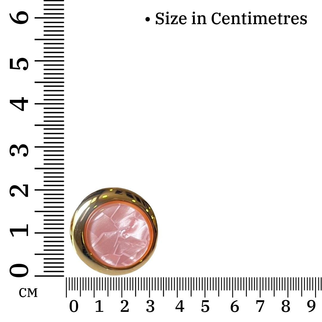 Elegant Round Pink Stud Earrings For Women, Gold Plated, Women's Fashion Jewelry, Anti Tarnish, Water Resistant, Lightweight, Gift Packaged