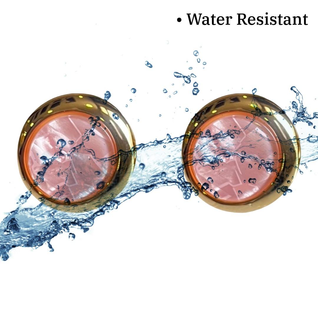 Elegant Round Pink Stud Earrings For Women, Gold Plated, Women's Fashion Jewelry, Anti Tarnish, Water Resistant, Lightweight, Gift Packaged